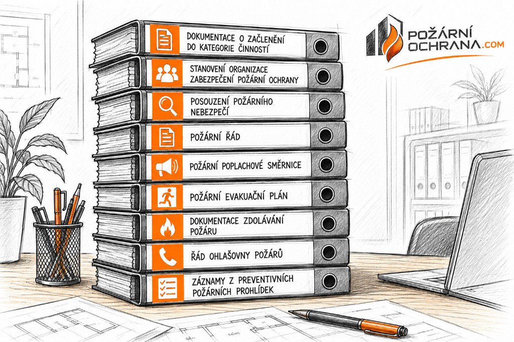 Stoh šanonů s dokumentací požární ochrany